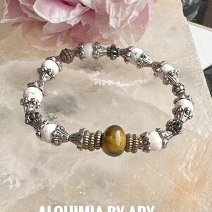 Alquimia Silver and White Bracelet